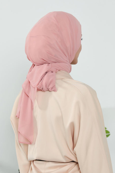 Instant Chiffon Shawl Headscarf for Women with Cotton Bonnet Chiffon Turban Cap, Ready-to-Wear Soft Chiffon Shawl Instant Hijab Wrap,PS-46