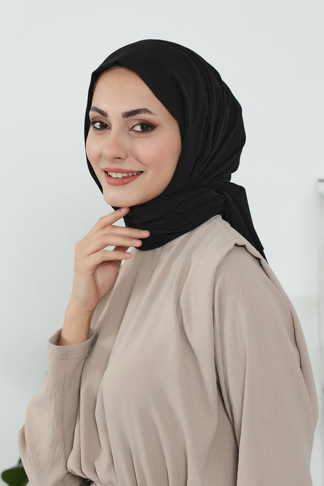 Instant Chiffon Shawl Headscarf for Women with Cotton Bonnet Chiffon Turban Cap, Ready-to-Wear Soft Chiffon Shawl Instant Hijab Wrap,PS-46