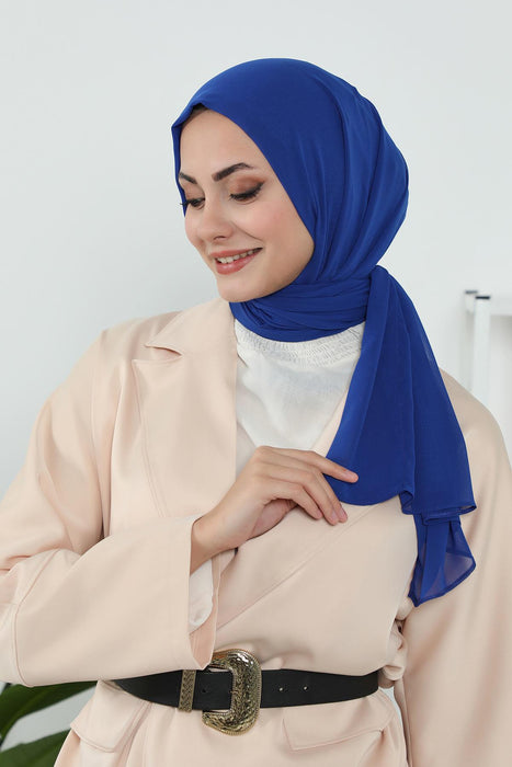 Instant Chiffon Shawl Headscarf for Women with Cotton Bonnet Chiffon Turban Cap, Ready-to-Wear Soft Chiffon Shawl Instant Hijab Wrap,PS-46