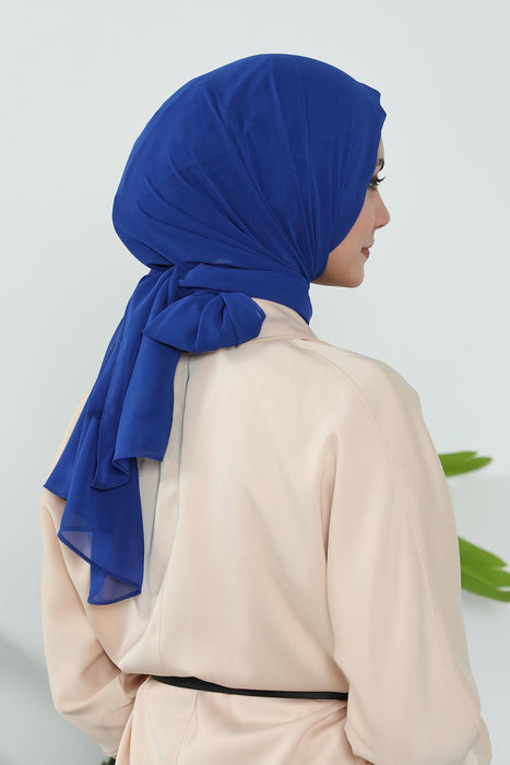 Instant Chiffon Shawl Headscarf for Women with Cotton Bonnet Chiffon Turban Cap, Ready-to-Wear Soft Chiffon Shawl Instant Hijab Wrap,PS-46