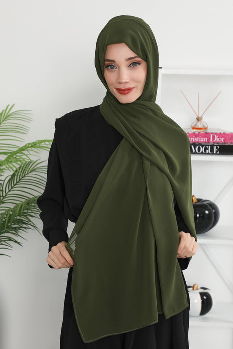 Instant Chiffon Shawl Headscarf for Women with Cotton Bonnet Chiffon Turban Cap, Ready-to-Wear Soft Chiffon Shawl Instant Hijab Wrap,PS-46