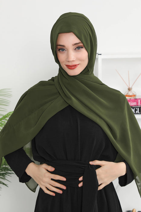 Instant Chiffon Shawl Headscarf for Women with Cotton Bonnet Chiffon Turban Cap, Ready-to-Wear Soft Chiffon Shawl Instant Hijab Wrap,PS-46