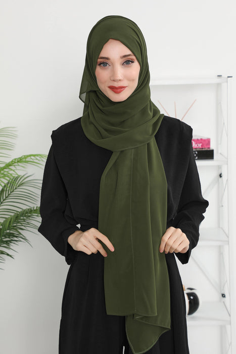 Instant Chiffon Shawl Headscarf for Women with Cotton Bonnet Chiffon Turban Cap, Ready-to-Wear Soft Chiffon Shawl Instant Hijab Wrap,PS-46