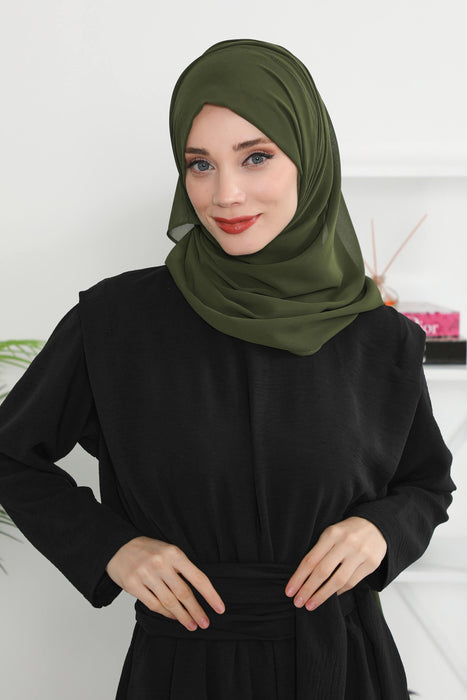 Instant Chiffon Shawl Headscarf for Women with Cotton Bonnet Chiffon Turban Cap, Ready-to-Wear Soft Chiffon Shawl Instant Hijab Wrap,PS-46