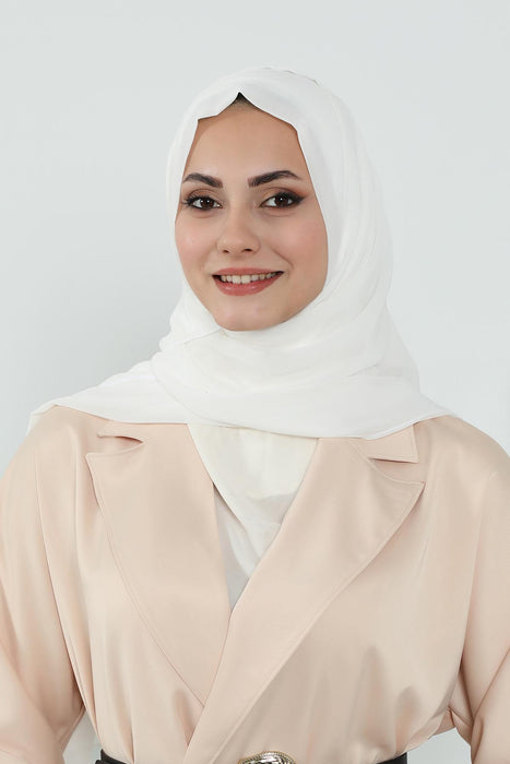 Instant Chiffon Shawl Headscarf for Women with Cotton Bonnet Chiffon Turban Cap, Ready-to-Wear Soft Chiffon Shawl Instant Hijab Wrap,PS-46