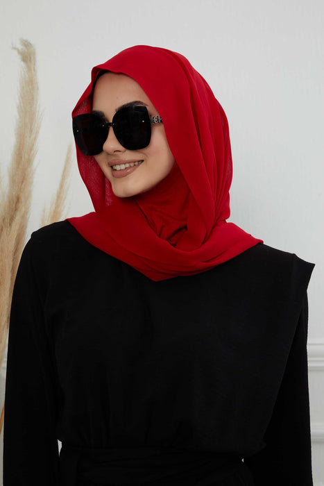 Instant Chiffon Shawl Headscarf for Women with Cotton Bonnet Chiffon Turban Cap, Ready-to-Wear Soft Chiffon Shawl Instant Hijab Wrap,PS-46