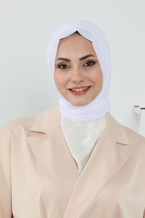 Instant Chiffon Shawl Headscarf for Women with Cotton Bonnet Chiffon Turban Cap, Ready-to-Wear Soft Chiffon Shawl Instant Hijab Wrap,PS-46