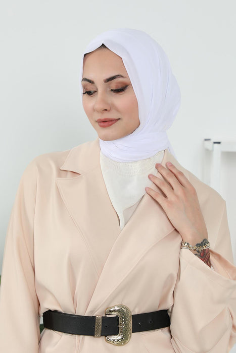 Instant Chiffon Shawl Headscarf for Women with Cotton Bonnet Chiffon Turban Cap, Ready-to-Wear Soft Chiffon Shawl Instant Hijab Wrap,PS-46