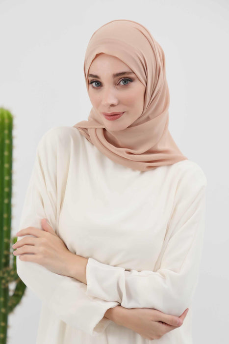 Instant Chiffon Shawl Headscarf for Women with Cotton Bonnet Chiffon Turban Cap, Ready-to-Wear Soft Chiffon Shawl Instant Hijab Wrap,PS-46