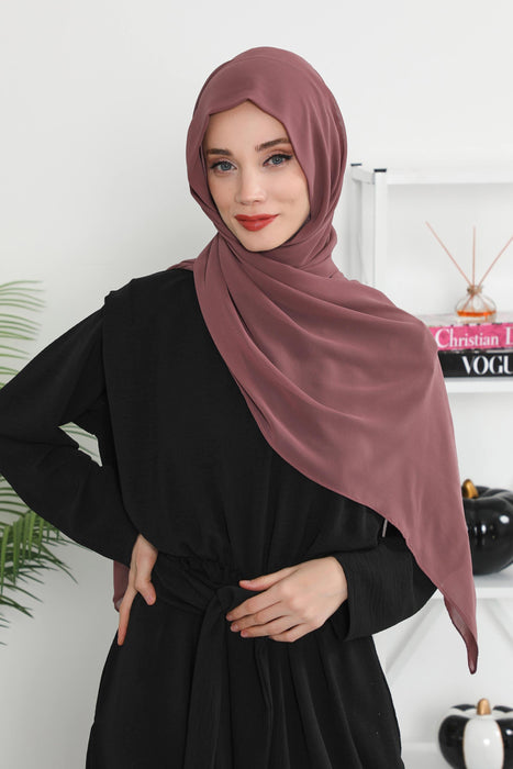 Instant Chiffon Shawl Headscarf for Women with Cotton Bonnet Chiffon Turban Cap, Ready-to-Wear Soft Chiffon Shawl Instant Hijab Wrap,PS-46