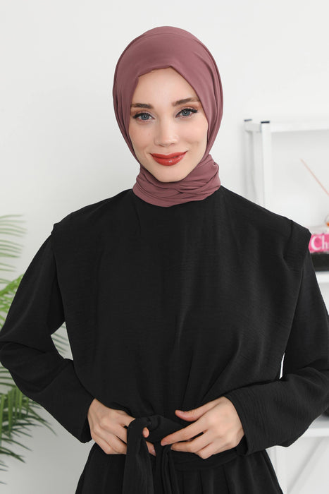 Instant Chiffon Shawl Headscarf for Women with Cotton Bonnet Chiffon Turban Cap, Ready-to-Wear Soft Chiffon Shawl Instant Hijab Wrap,PS-46