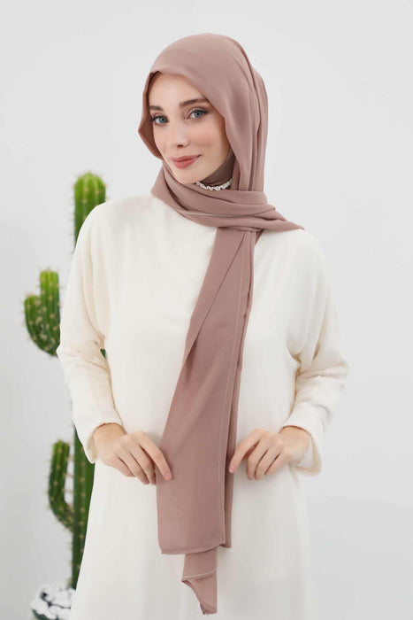 Instant Chiffon Shawl Headscarf for Women with Cotton Bonnet Chiffon Turban Cap, Ready-to-Wear Soft Chiffon Shawl Instant Hijab Wrap,PS-46