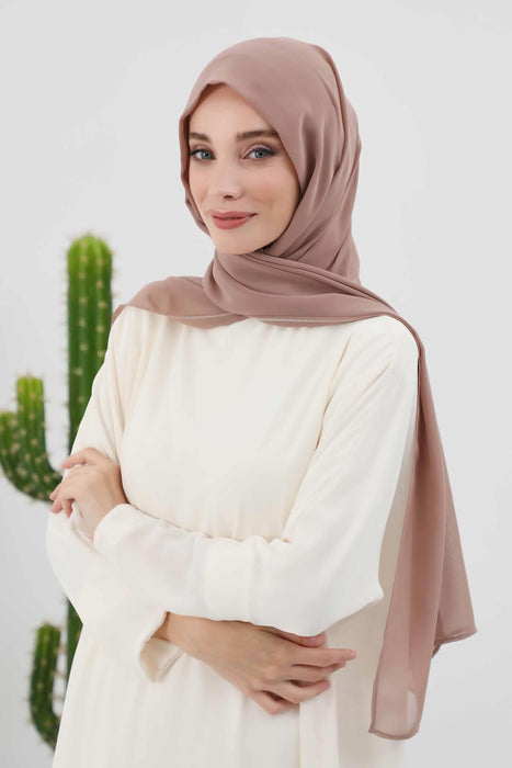 Instant Chiffon Shawl Headscarf for Women with Cotton Bonnet Chiffon Turban Cap, Ready-to-Wear Soft Chiffon Shawl Instant Hijab Wrap,PS-46