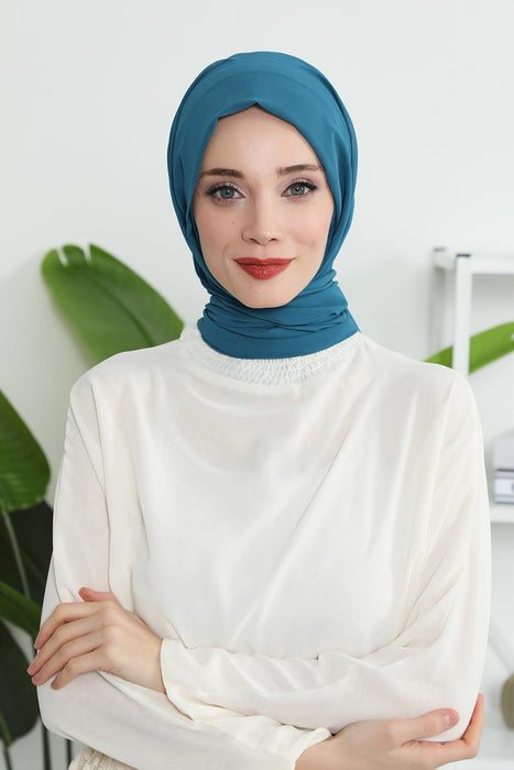 Instant Chiffon Shawl Headscarf for Women with Cotton Bonnet Chiffon Turban Cap, Ready-to-Wear Soft Chiffon Shawl Instant Hijab Wrap,PS-46