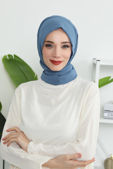 Instant Chiffon Shawl Headscarf for Women with Cotton Bonnet Chiffon Turban Cap, Ready-to-Wear Soft Chiffon Shawl Instant Hijab Wrap,PS-46