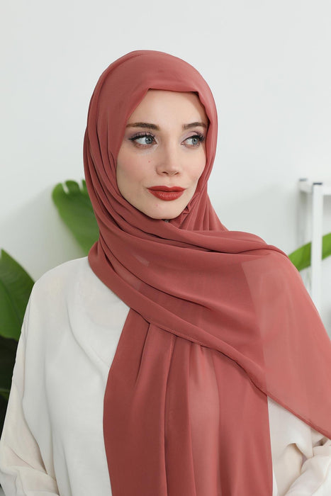 Instant Chiffon Shawl Headscarf for Women with Cotton Bonnet Chiffon Turban Cap, Ready-to-Wear Soft Chiffon Shawl Instant Hijab Wrap,PS-46