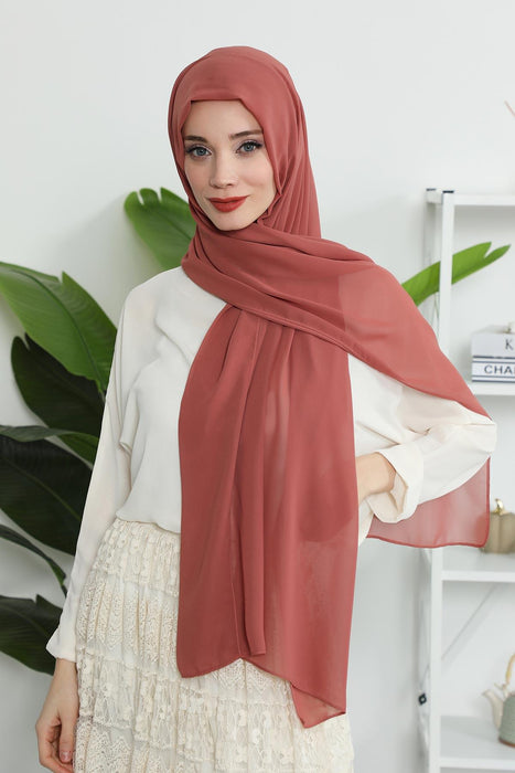 Instant Chiffon Shawl Headscarf for Women with Cotton Bonnet Chiffon Turban Cap, Ready-to-Wear Soft Chiffon Shawl Instant Hijab Wrap,PS-46