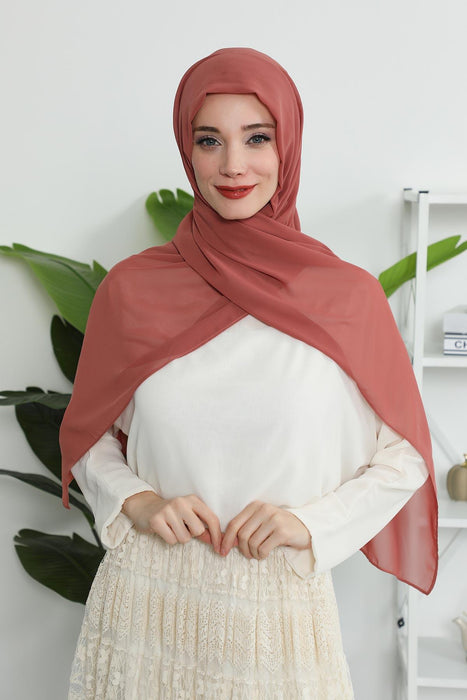 Instant Chiffon Shawl Headscarf for Women with Cotton Bonnet Chiffon Turban Cap, Ready-to-Wear Soft Chiffon Shawl Instant Hijab Wrap,PS-46