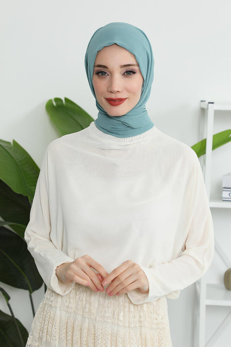 Instant Chiffon Shawl Headscarf for Women with Cotton Bonnet Chiffon Turban Cap, Ready-to-Wear Soft Chiffon Shawl Instant Hijab Wrap,PS-46