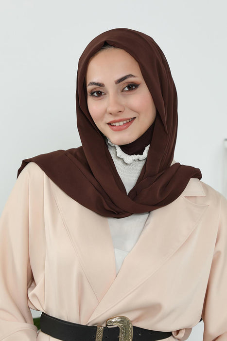 Instant Chiffon Shawl Headscarf for Women with Cotton Bonnet Chiffon Turban Cap, Ready-to-Wear Soft Chiffon Shawl Instant Hijab Wrap,PS-46