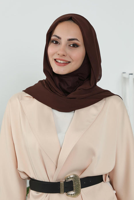 Instant Chiffon Shawl Headscarf for Women with Cotton Bonnet Chiffon Turban Cap, Ready-to-Wear Soft Chiffon Shawl Instant Hijab Wrap,PS-46