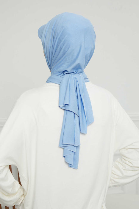 Instant Cotton Shawl Newsboy Scarves 95% Cotton Bandana Women's Cap Turban Visor Stylish Hijab Hat Turban Head Wraps,SS-1 Blue