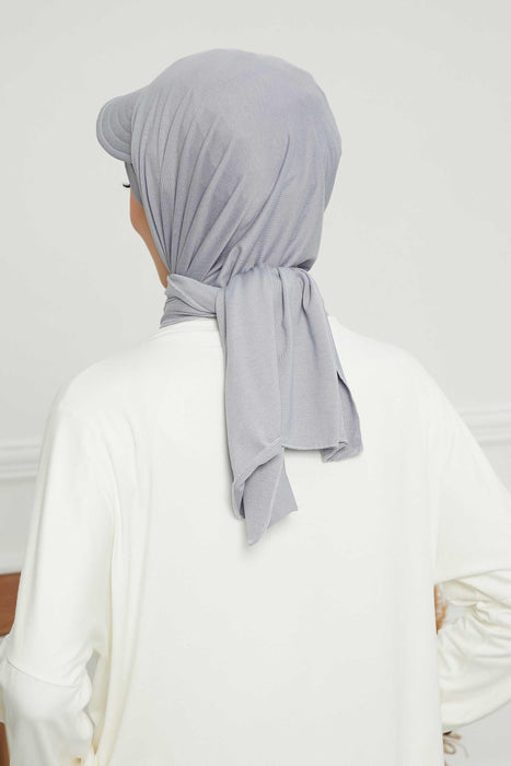 Instant Cotton Shawl Newsboy Scarves 95% Cotton Bandana Women's Cap Turban Visor Stylish Hijab Hat Turban Head Wraps,SS-1 Grey 2