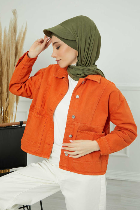 Instant Cotton Shawl Newsboy Scarves 95% Cotton Bandana Women's Cap Turban Visor Stylish Hijab Hat Turban Head Wraps,SS-1 Army Green