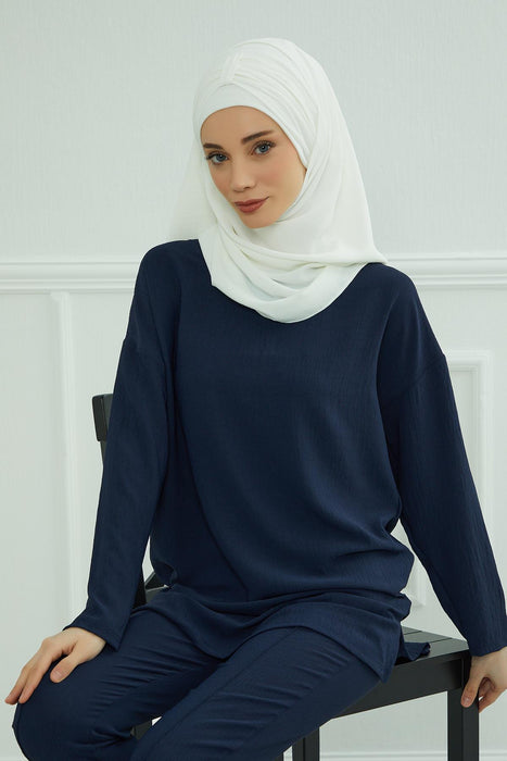Instant Lightweight Aerobin Shawl Head Turbans For Women Headwear Stylish Head Wrap Elegant Design,CPS-91 White