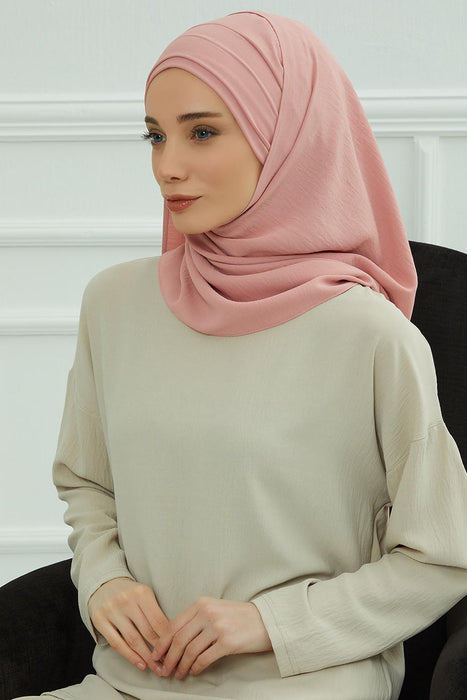 Instant Lightweight Aerobin Shawl Head Turbans For Women Headwear Stylish Head Wrap Elegant Design,CPS-93 Pink