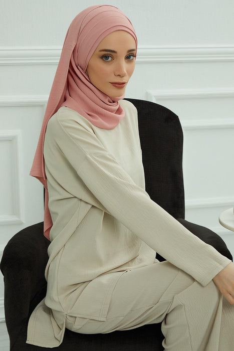 Instant Lightweight Aerobin Shawl Head Turbans For Women Headwear Stylish Head Wrap Elegant Design,CPS-93 Pink