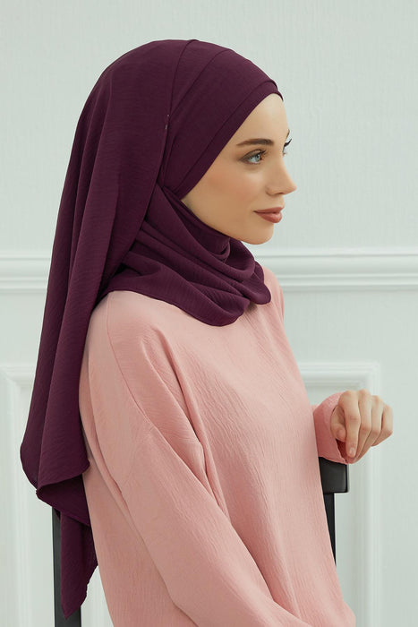 Instant Lightweight Aerobin Shawl Head Turbans For Women Headwear Stylish Head Wrap Elegant Design,CPS-93 Purple