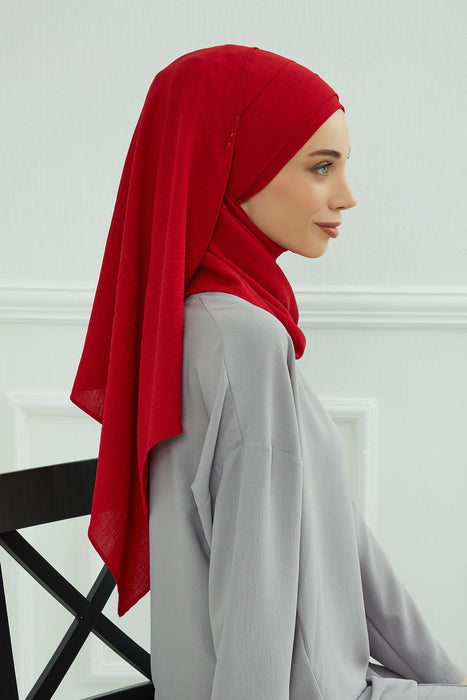 Instant Lightweight Aerobin Shawl Head Turbans For Women Headwear Stylish Head Wrap Elegant Design,CPS-93 Red