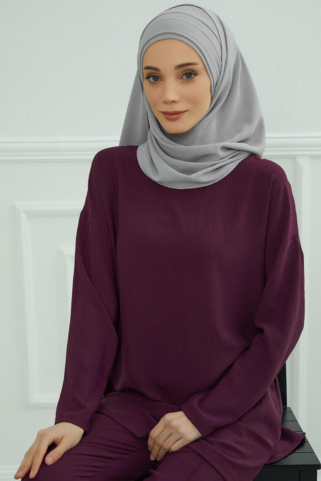 Instant Lightweight Aerobin Shawl Head Turbans For Women Headwear Stylish Head Wrap Elegant Design,CPS-93 Grey