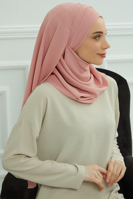 Instant Lightweight Aerobin Shawl Head Turbans For Women Headwear Stylish Head Wrap Elegant Design,CPS-94 Pink