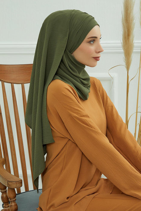 Instant Lightweight Aerobin Shawl Head Turbans For Women Headwear Stylish Head Wrap Elegant Design,CPS-94 Army Green