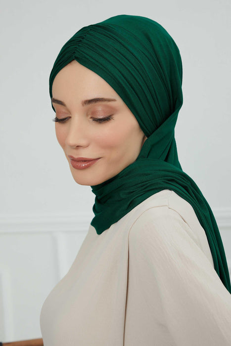 شال فوري للنساء من القطن المكشكش، وشاح للرأس، غطاء رأس عمامة محتشمة، CPS-44