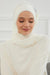 Instant Turban Chiffon Scarf Head Turbans with Unique Flower Accessory and Gorgeous Handmade Detail For Women Headwear Stylish Elegant Design Hijab,HT-62 Ivory