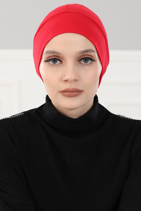 Super Tight Cotton Inner Bonnet Cap, High Quality Easy Wrap Instant Underneath Bonnet for Women, Flexible 95% Cotton Chemo Headwear Cap,B-37