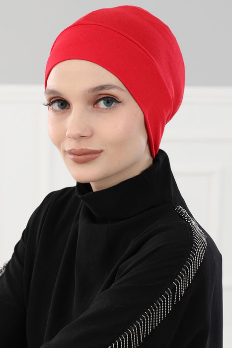 Super Tight Cotton Inner Bonnet Cap, High Quality Easy Wrap Instant Underneath Bonnet for Women, Flexible 95% Cotton Chemo Headwear Cap,B-37