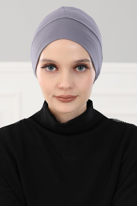 Super Tight Cotton Inner Bonnet Cap, High Quality Easy Wrap Instant Underneath Bonnet for Women, Flexible 95% Cotton Chemo Headwear Cap,B-37