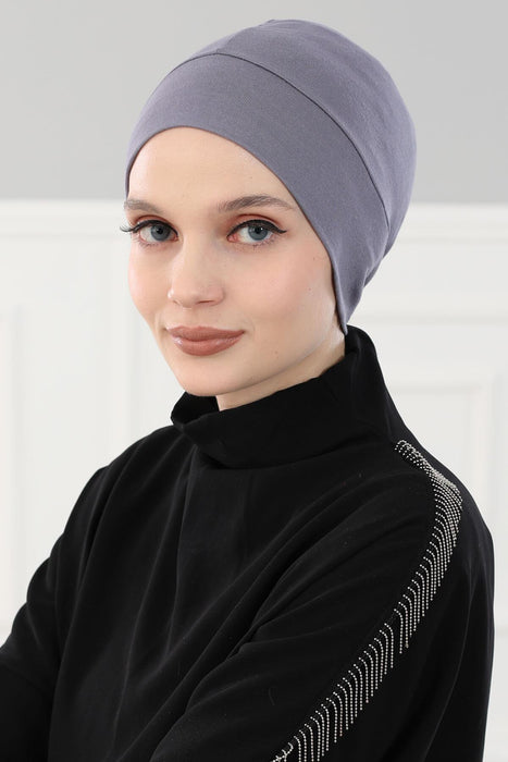 Super Tight Cotton Inner Bonnet Cap, High Quality Easy Wrap Instant Underneath Bonnet for Women, Flexible 95% Cotton Chemo Headwear Cap,B-37