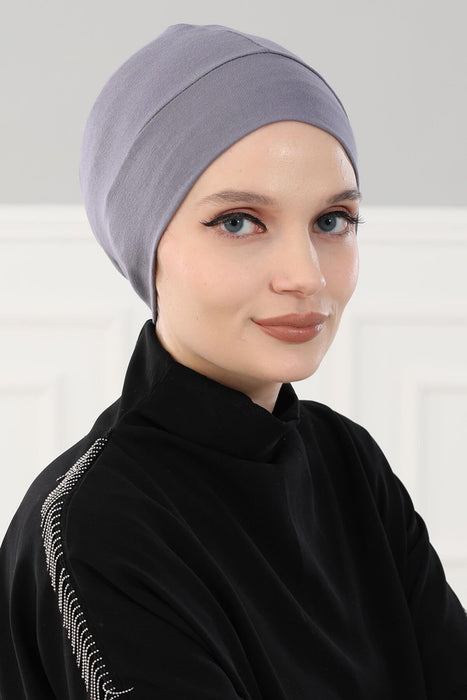 Super Tight Cotton Inner Bonnet Cap, High Quality Easy Wrap Instant Underneath Bonnet for Women, Flexible 95% Cotton Chemo Headwear Cap,B-37