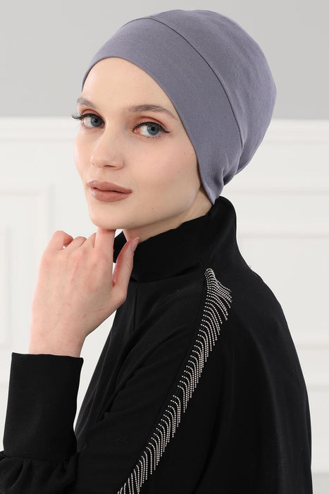 Super Tight Cotton Inner Bonnet Cap, High Quality Easy Wrap Instant Underneath Bonnet for Women, Flexible 95% Cotton Chemo Headwear Cap,B-37