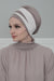 Multi-layered Two Colors Cotton Instant Turban, Lightweight Fashionable Headscarf for Women, Easy to Wear Cotton Chemo Headwear,B-65 Mink - Ivory