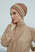 Multi-layered Two Colors Cotton Instant Turban, Lightweight Fashionable Headscarf for Women, Easy to Wear Cotton Chemo Headwear,B-65 Caramel Brown-Sand Brown