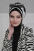 Multi-layered Two Colors Cotton Instant Turban, Lightweight Fashionable Headscarf for Women, Easy to Wear Cotton Chemo Headwear,B-65 Black - Ivory