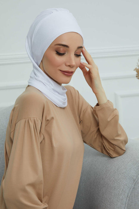 Instant Turban Cotton Scarf Head Turbans For Women Headwear Stylish Elegant Design,HT-81 White