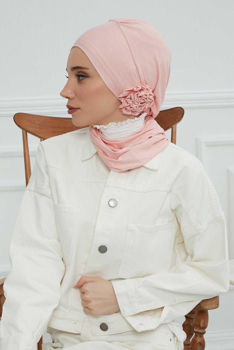 Instant Turban Cotton Scarf Head Turbans For Women Headwear Stylish Elegant Design,HT-81 Powder