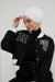 Plain Instant Turban Cotton Scarf Head Wrap, Belted Turban Bonnet for Women, Chic Design Instant Turban Hijab, Plain Chemo Bonnet Cap,B-31 White